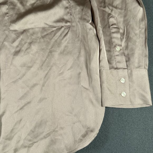 Abercrombie & Fitch Shirt Womens Small Satin Oversized Button Up Long Sleeve - Picture 5 of 10